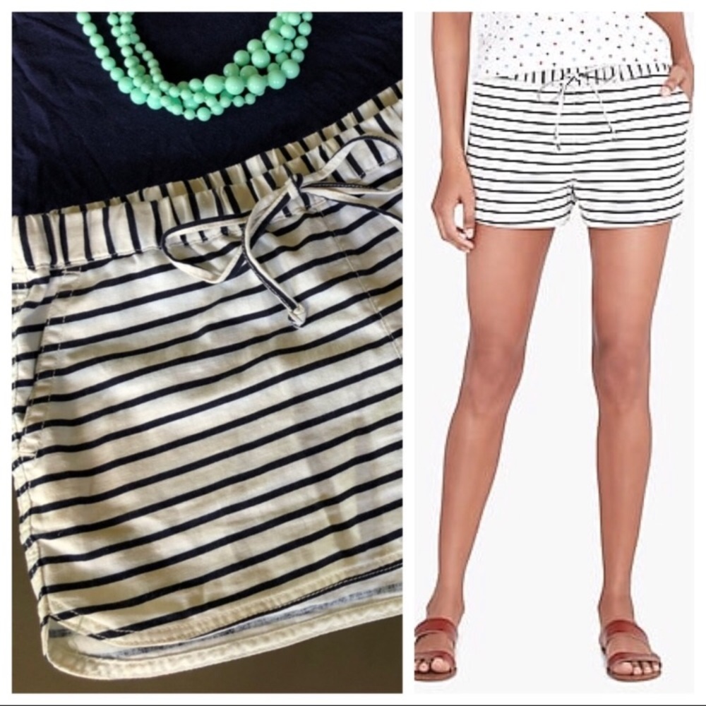 J. Crew Navy/Ivory striped 2.5” inseam shorts